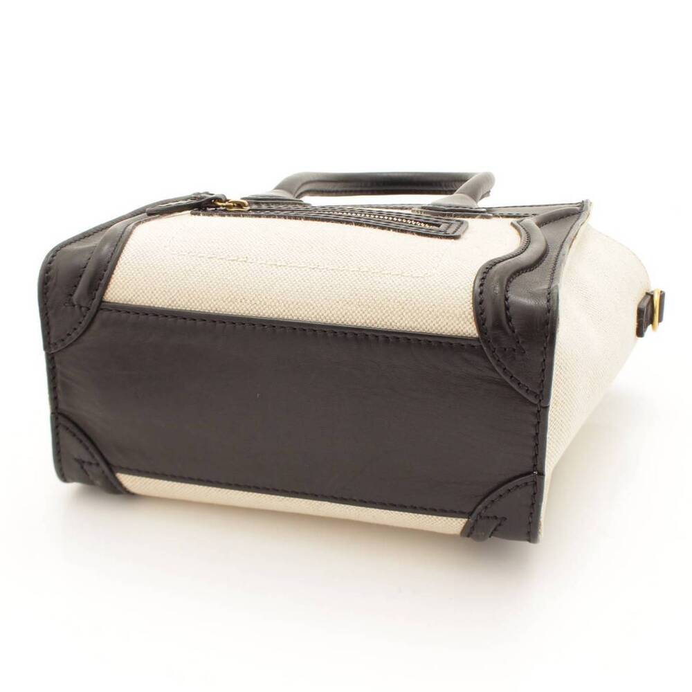 Celine Luggage 2way Shopper Canvas Shoulder Bag Black - Picture 5 of 8